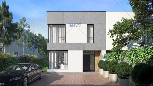 Proiect personalizat casa cu etaj pe teren ingust - Bucuresti